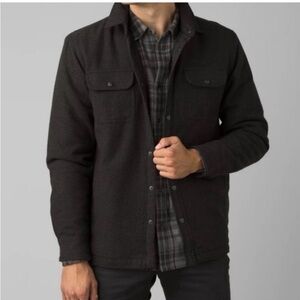 Prana Dock Jacket Flannel Shacket Preowned size large dark gray